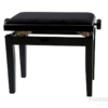 Klavierbank Gewa Deluxe Schwarz Hochglanz mit Velours Bezug schwarz