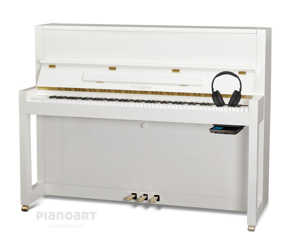 Silent Klavier Feurich Premiere 115 in Weiß