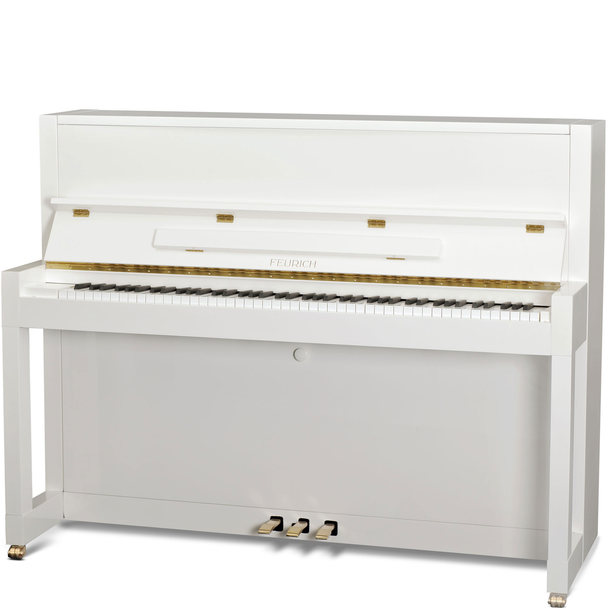 Klavier Feurich Premiere 115 Weiss Messing