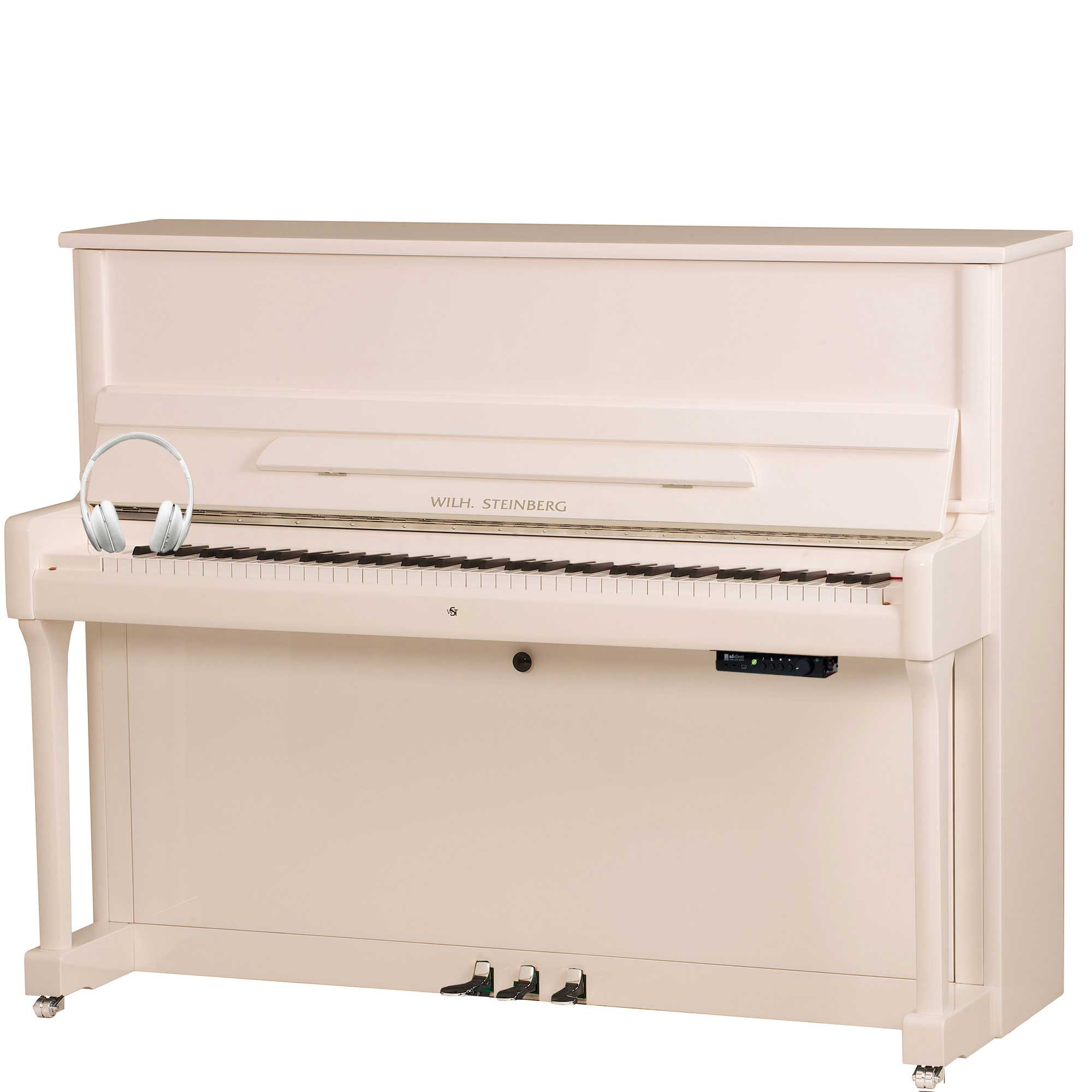 Silent Klavier Wilh Steinberg P118 WEISS Chrom
