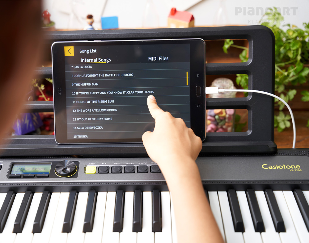 Leuchttasten Keyboard Casio LK S250 App