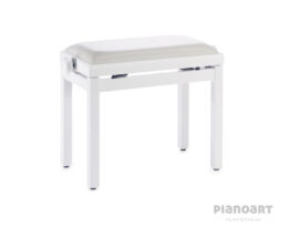Klavierbank Stagg BP39 Weiß matt und weißer Kunstleder Bezug