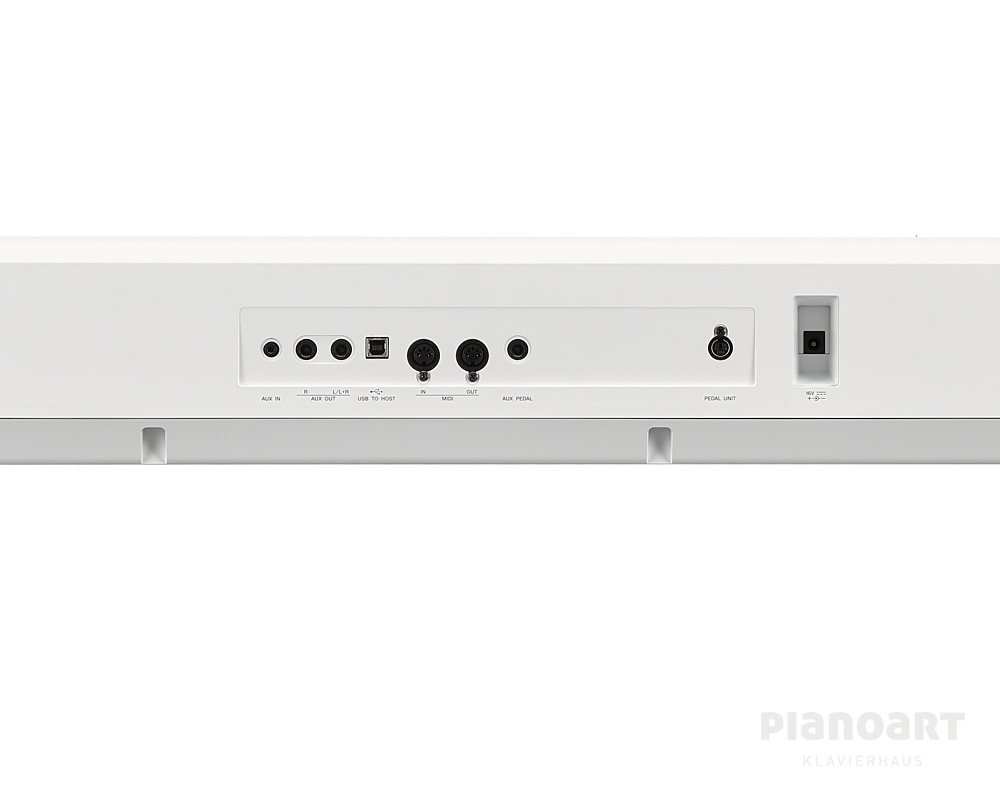 Weißes Yamaha P-525 E-Piano Anschlüsse