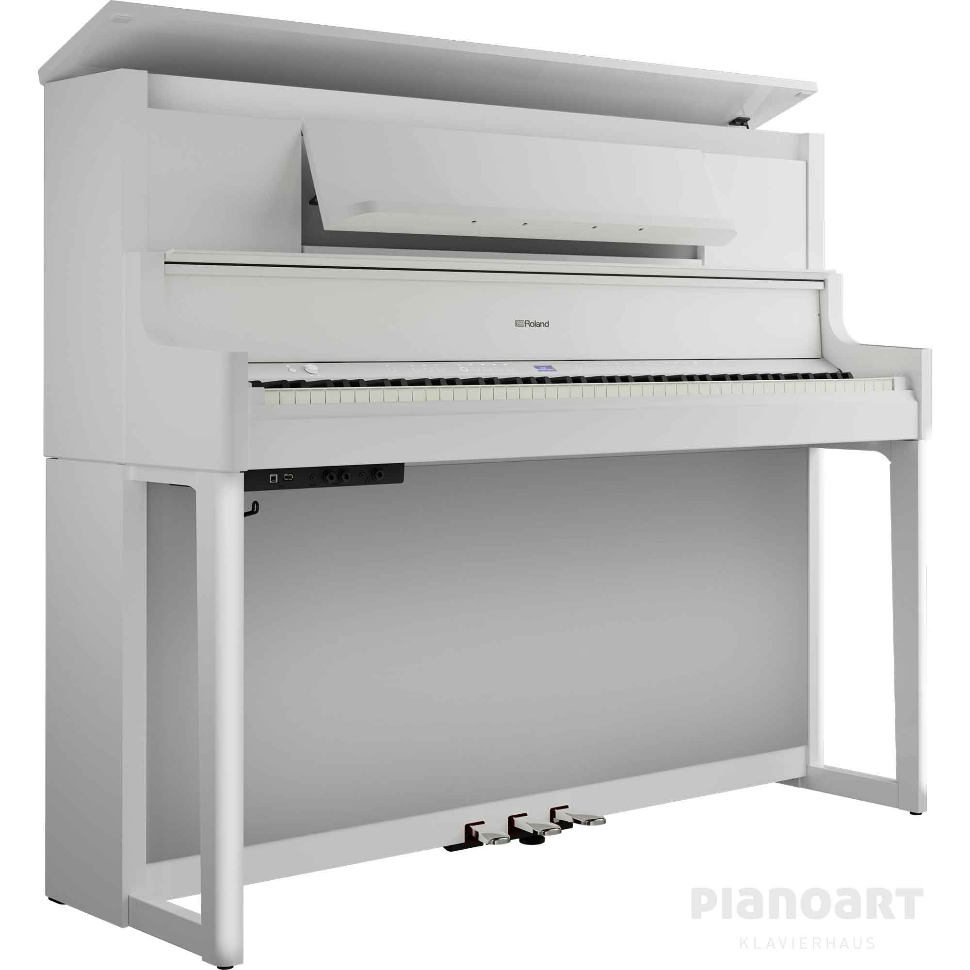 Roland LX-9 PW Digital Piano in Weiß mit geöffnetem Deckel
