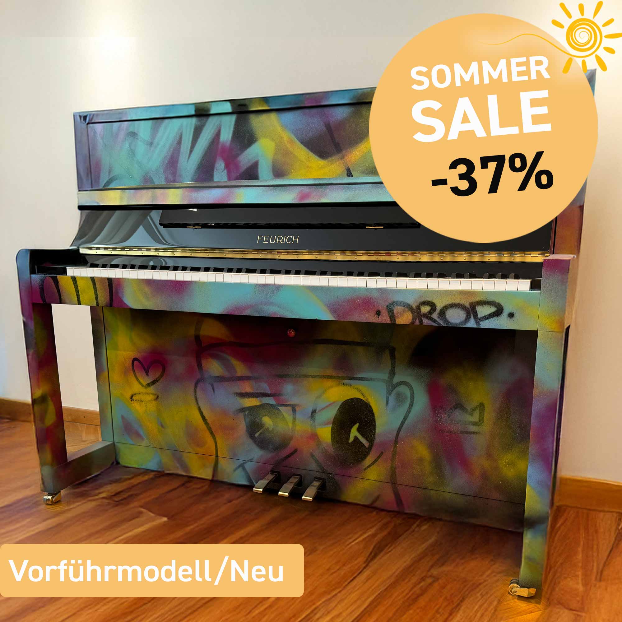 Feurich Premiere 115 Graffiti Design Klavier