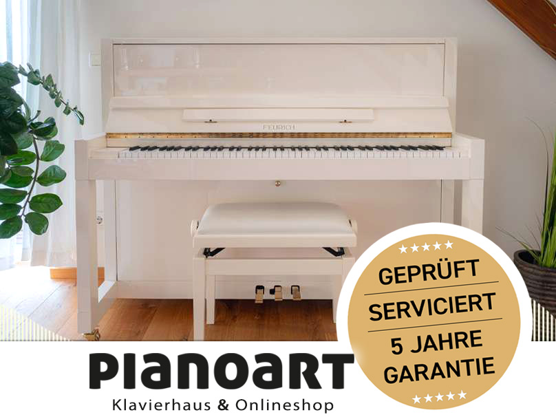 Gebrauchtes Feurich Klavier zum Kaufen in Weiß