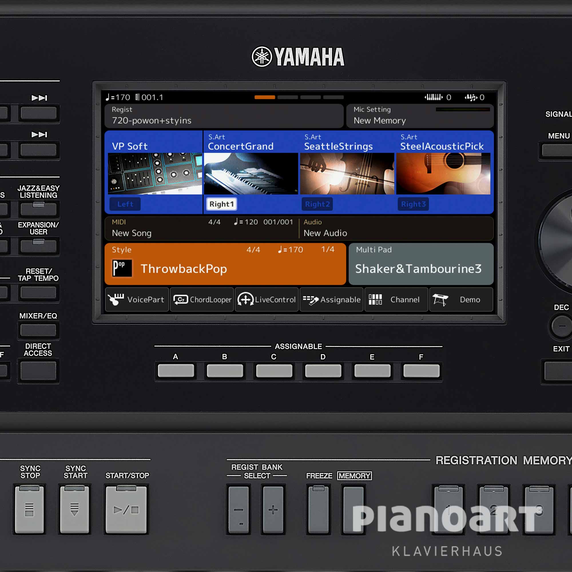 Workstation Yamaha PSR-SX720 Display