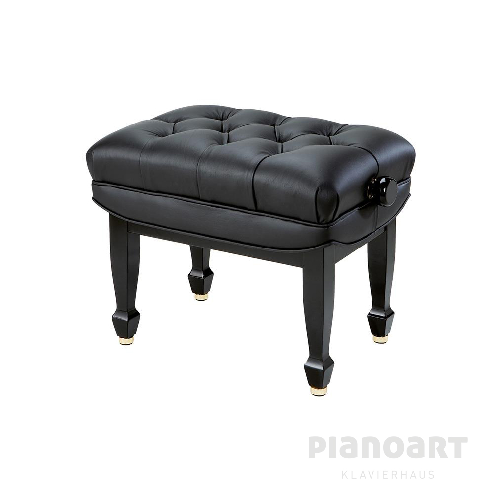 Jahn Klavierbank Klassik B5 Echtleder in Schwarz